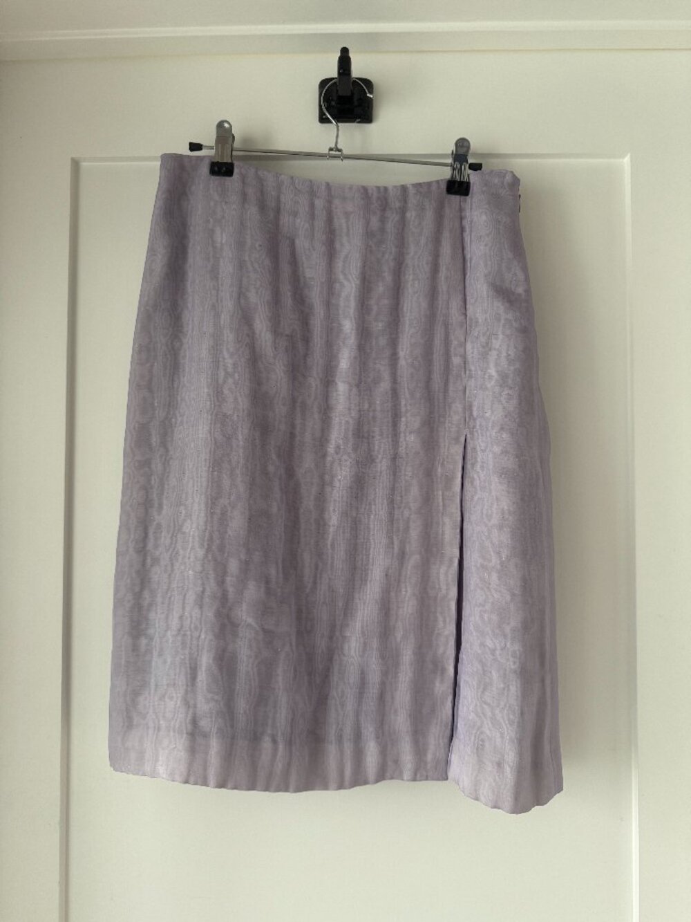 Vintage Y2K Kenneth Cole Lavender Moire Textured Midi Skirt Size 6